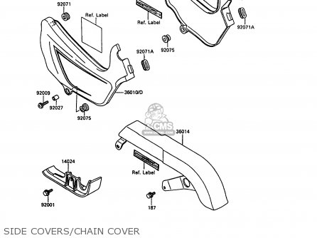 SIDE COVERS/CHAIN COVER - EN500A1 1990 EUROPE UK FR AR FG IT NR SD SP ST