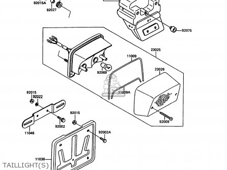 TAILLIGHT(S) - EN500A1 1990 EUROPE UK FR AR FG IT NR SD SP ST