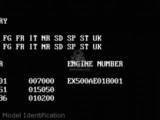 Model Identification - EN500A1 1990 EUROPE UK FR AR FG IT NR SD SP ST