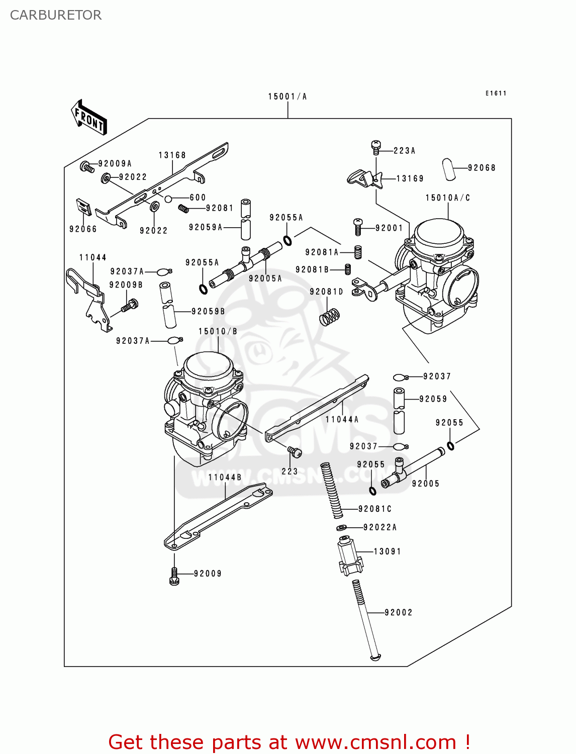 CARBURETOR EN500A1 VULCAN500 1990 USA CALIFORNIA