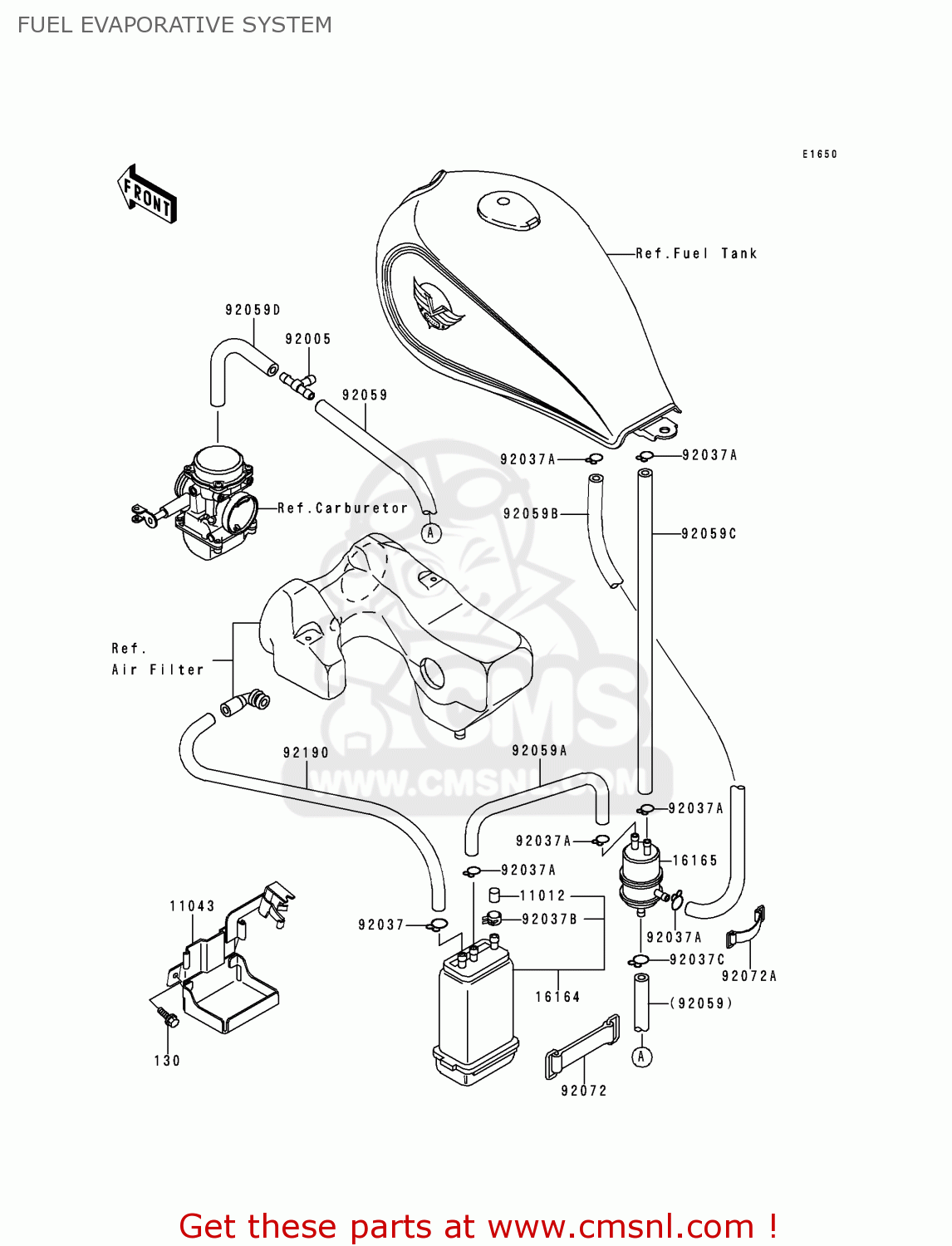 FUEL EVAPORATIVE SYSTEM EN500A1 VULCAN500 1990 USA CALIFORNIA