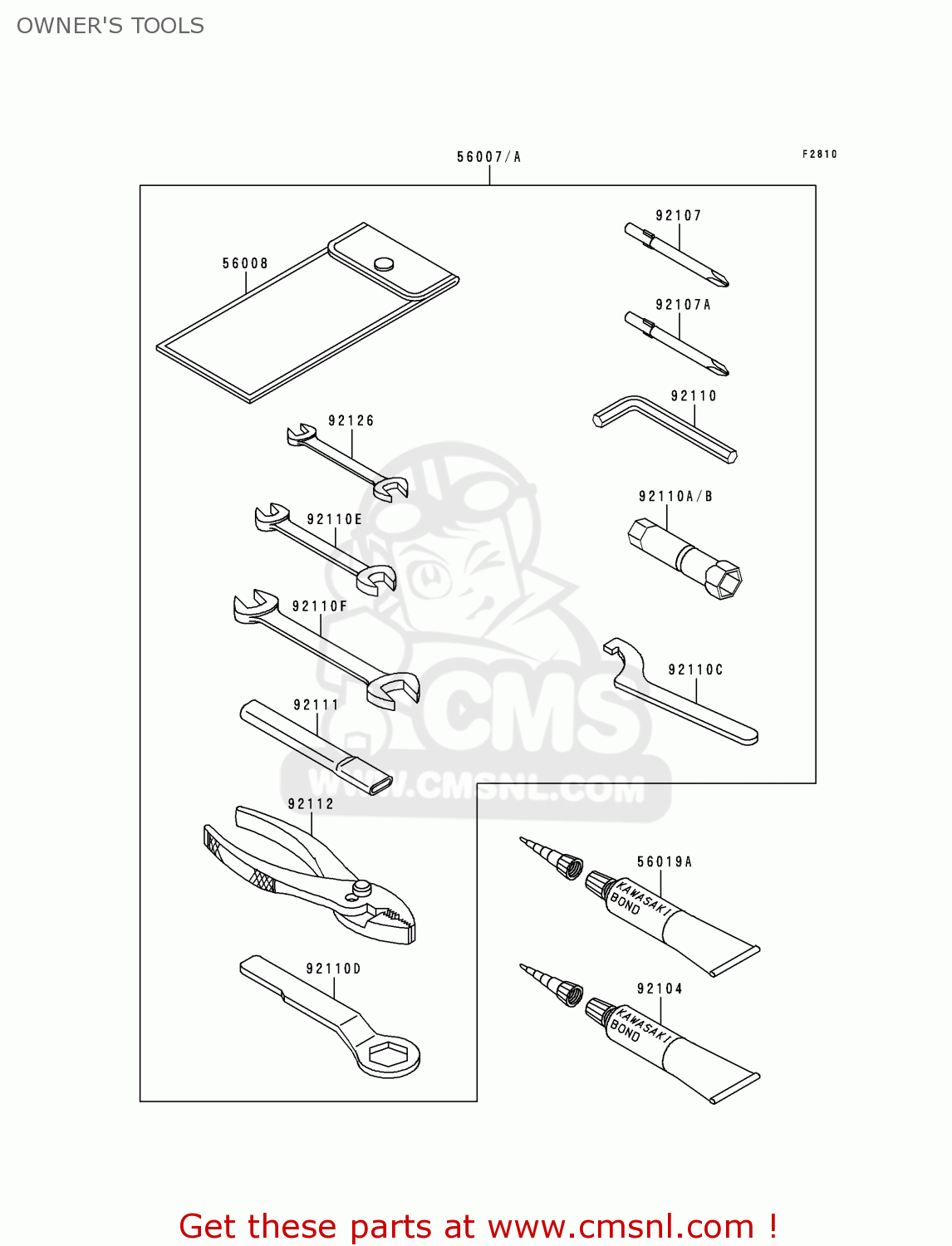 OWNER'S TOOLS EN500A1 VULCAN500 1990 USA CALIFORNIA