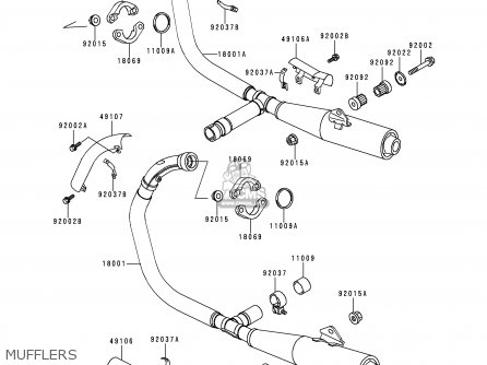 MUFFLERS - EN500A1 VULCAN500 1990 USA CALIFORNIA