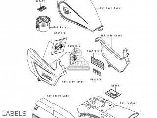 LABELS - EN500A1 VULCAN500 1990 USA CALIFORNIA