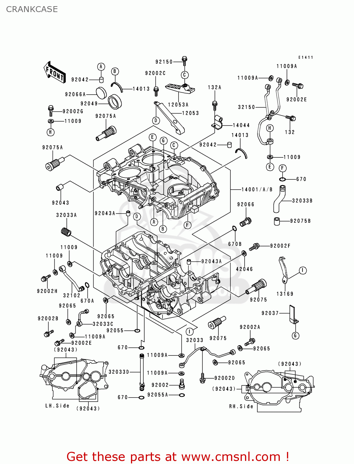 CRANKCASE EN500A2 VULCAN500 1991 USA CALIFORNIA CANADA