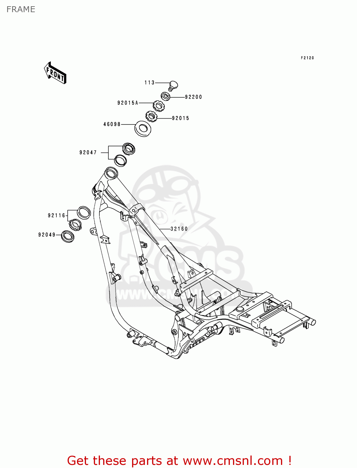 FRAME EN500A2 VULCAN500 1991 USA CALIFORNIA CANADA