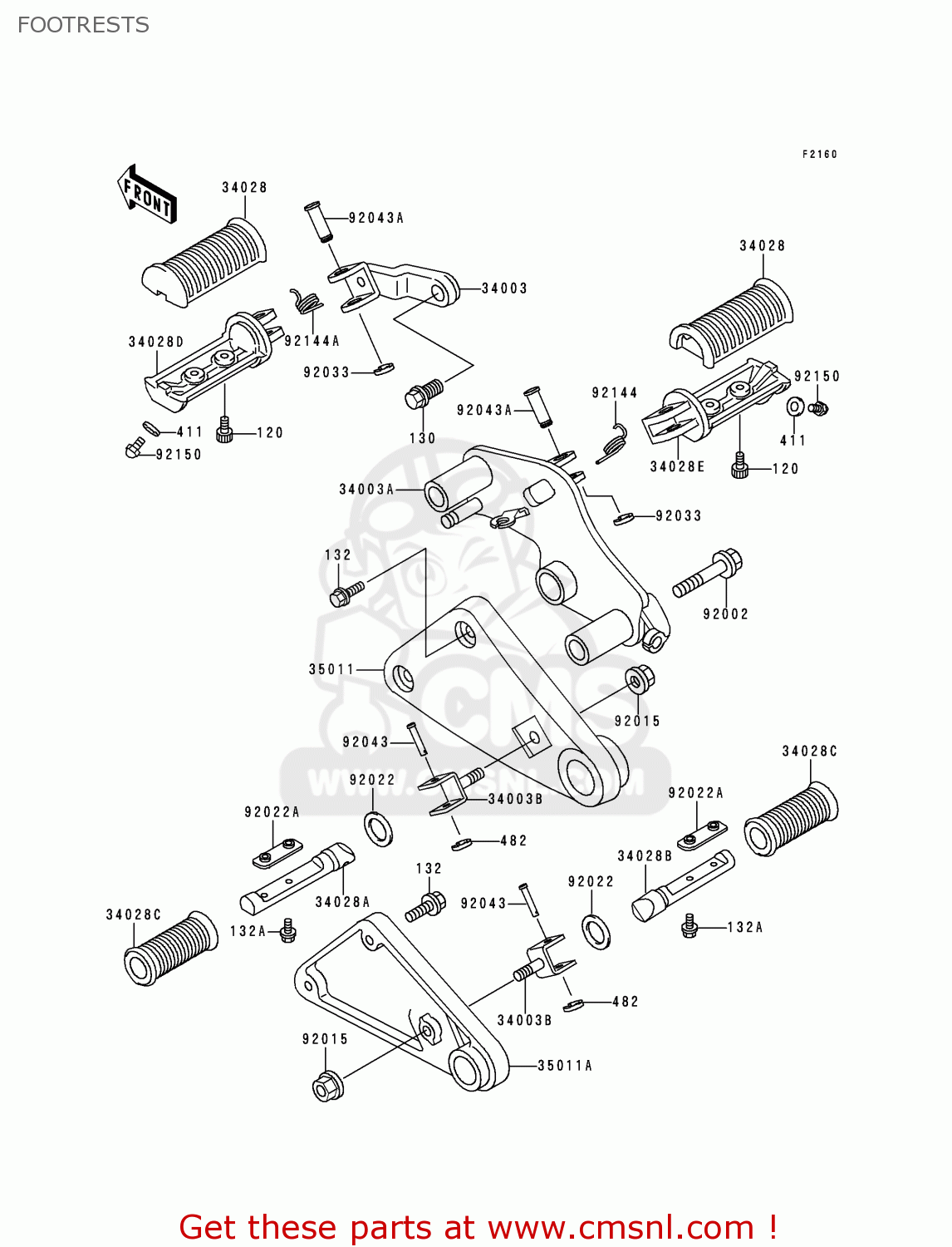 FOOTRESTS EN500A2 VULCAN500 1991 USA CALIFORNIA CANADA
