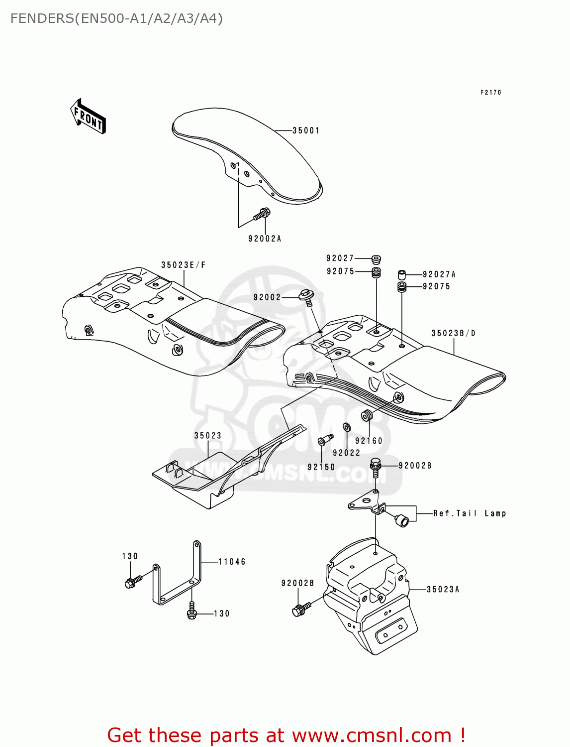 FENDERS(EN500-A1/A2/A3/A4) EN500A2 VULCAN500 1991 USA CALIFORNIA CANADA