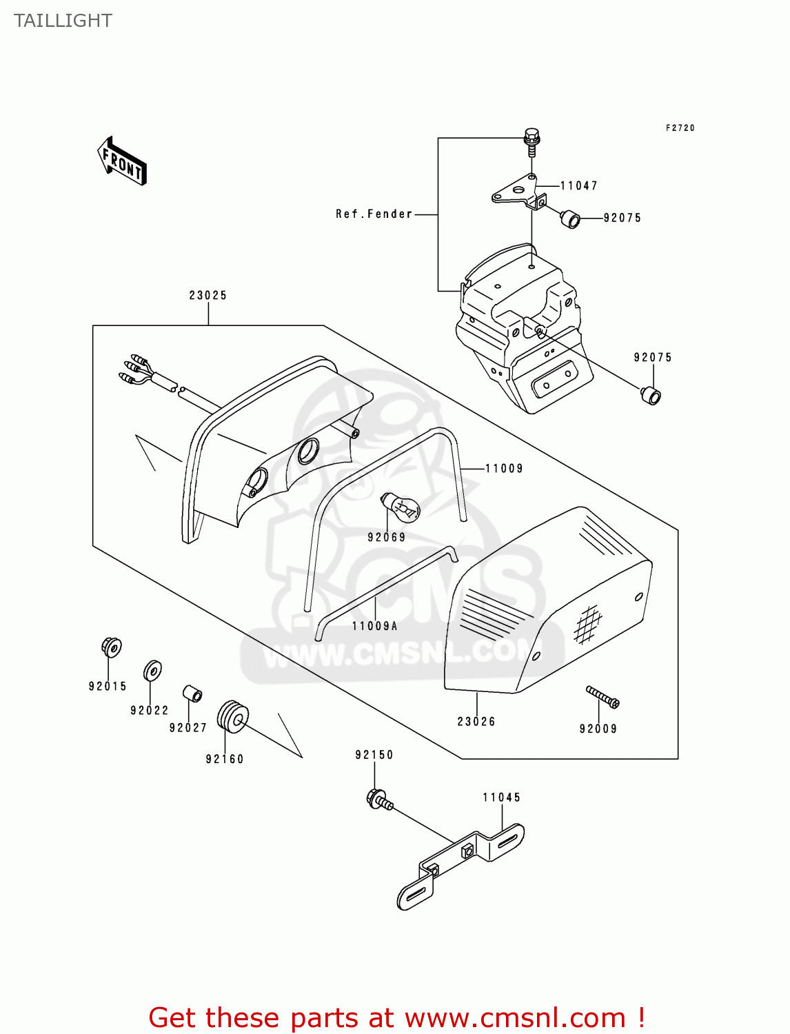 TAILLIGHT EN500A2 VULCAN500 1991 USA CALIFORNIA CANADA