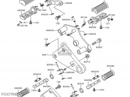 FOOTRESTS - EN500A2 VULCAN500 1991 USA CALIFORNIA CANADA