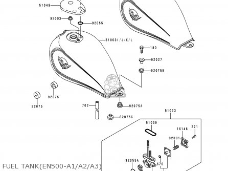 FUEL TANK(EN500-A1/A2/A3) - EN500A2 VULCAN500 1991 USA CALIFORNIA CANADA