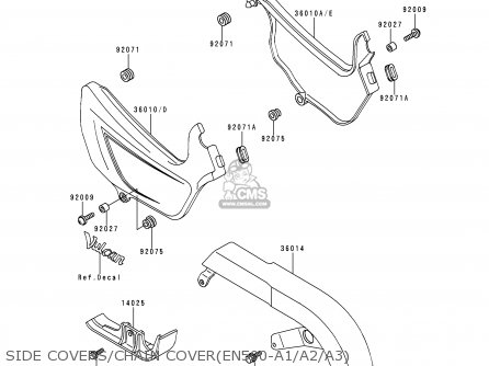 SIDE COVERS/CHAIN COVER(EN500-A1/A2/A3) - EN500A2 VULCAN500 1991 USA CALIFORNIA CANADA