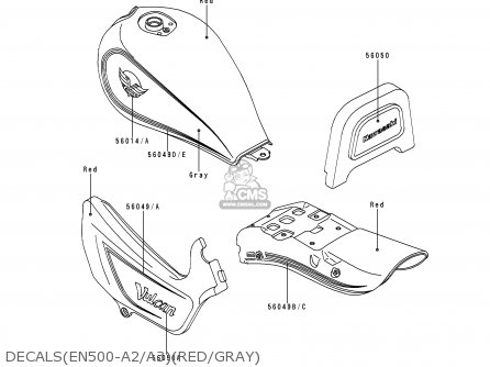 DECALS(EN500-A2/A3)(RED/GRAY) - EN500A2 VULCAN500 1991 USA CALIFORNIA CANADA