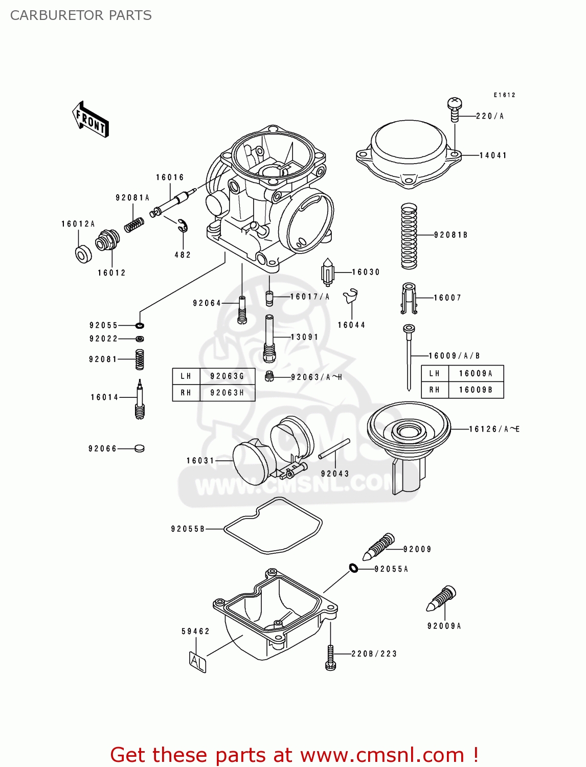 CARBURETOR PARTS EN500A3 1992 EUROPE UK FR AR FG GR IT NR SD SP ST
