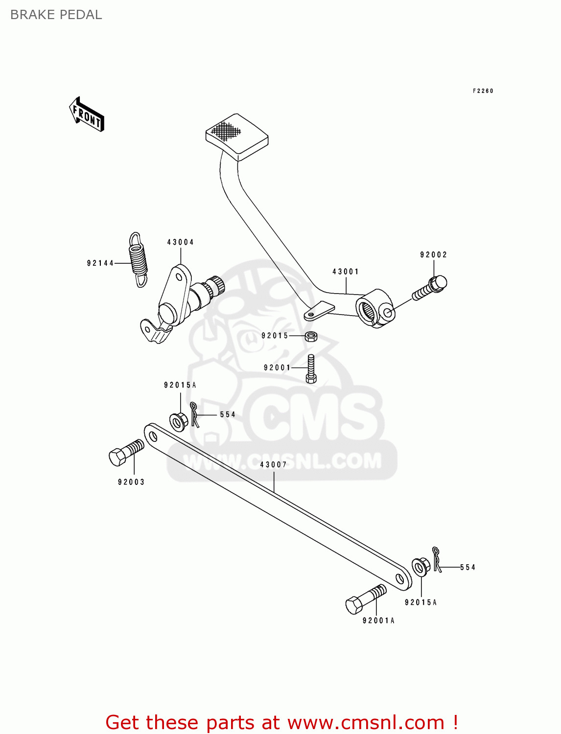 BRAKE PEDAL EN500A3 1992 EUROPE UK FR AR FG GR IT NR SD SP ST