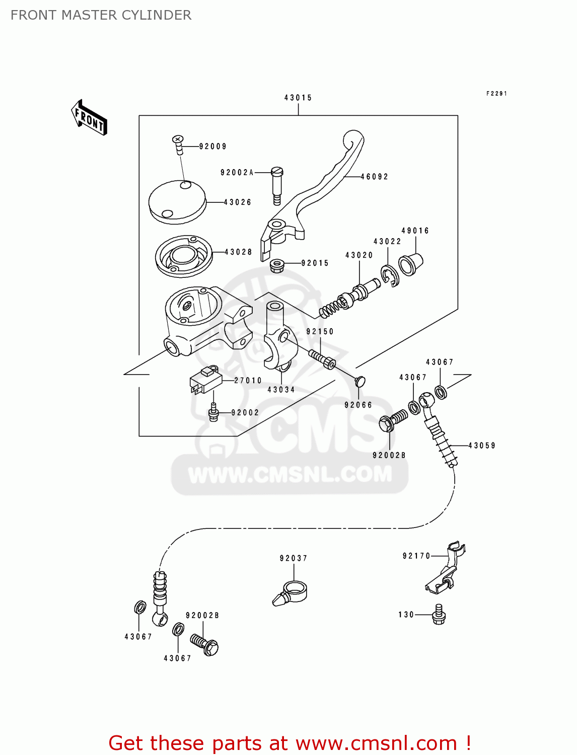 FRONT MASTER CYLINDER EN500A3 1992 EUROPE UK FR AR FG GR IT NR SD SP ST