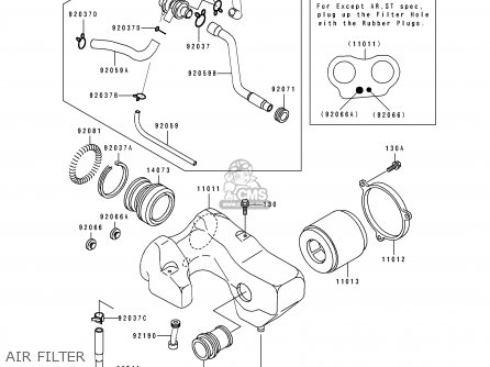 AIR FILTER - EN500A3 1992 EUROPE UK FR AR FG GR IT NR SD SP ST