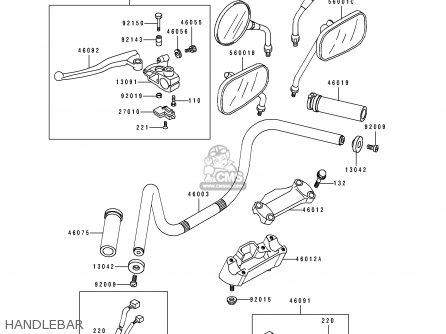HANDLEBAR - EN500A3 1992 EUROPE UK FR AR FG GR IT NR SD SP ST