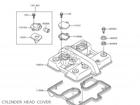 Kawasaki EN500A3 VULCAN500 1992 USA CALIFORNIA CANADA parts lists