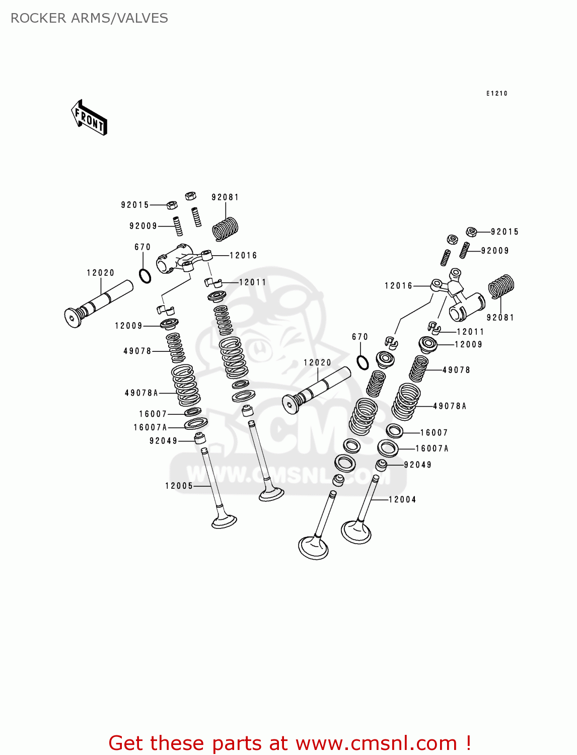 ROCKER ARMS/VALVES EN500A3 VULCAN500 1992 USA CALIFORNIA CANADA