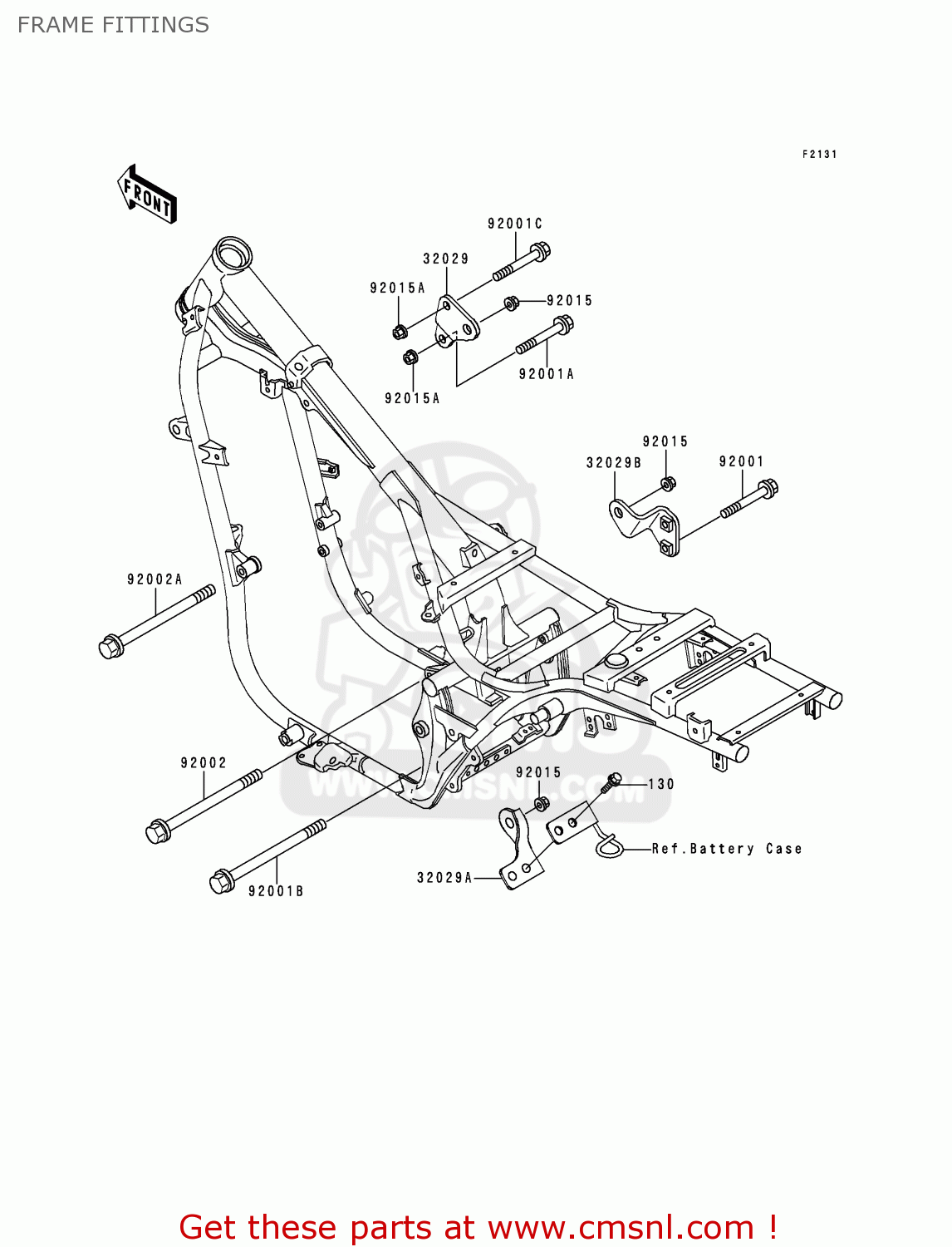 FRAME FITTINGS EN500A3 VULCAN500 1992 USA CALIFORNIA CANADA