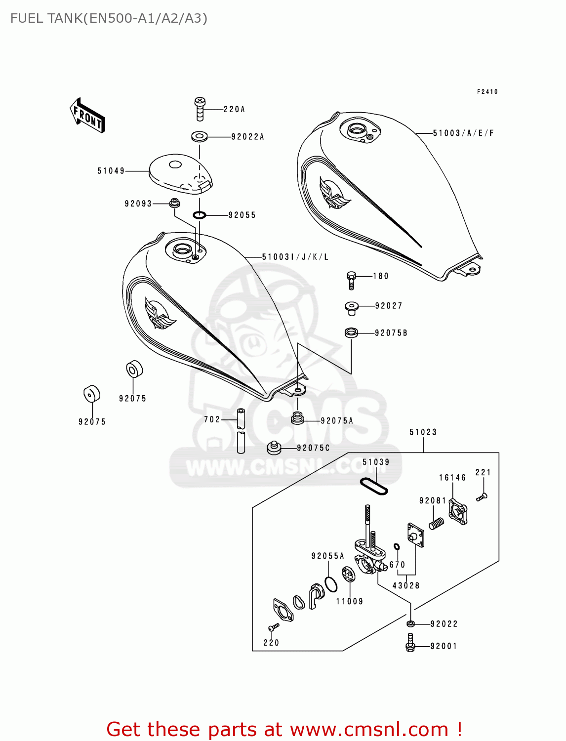 FUEL TANK(EN500-A1/A2/A3) EN500A3 VULCAN500 1992 USA CALIFORNIA CANADA