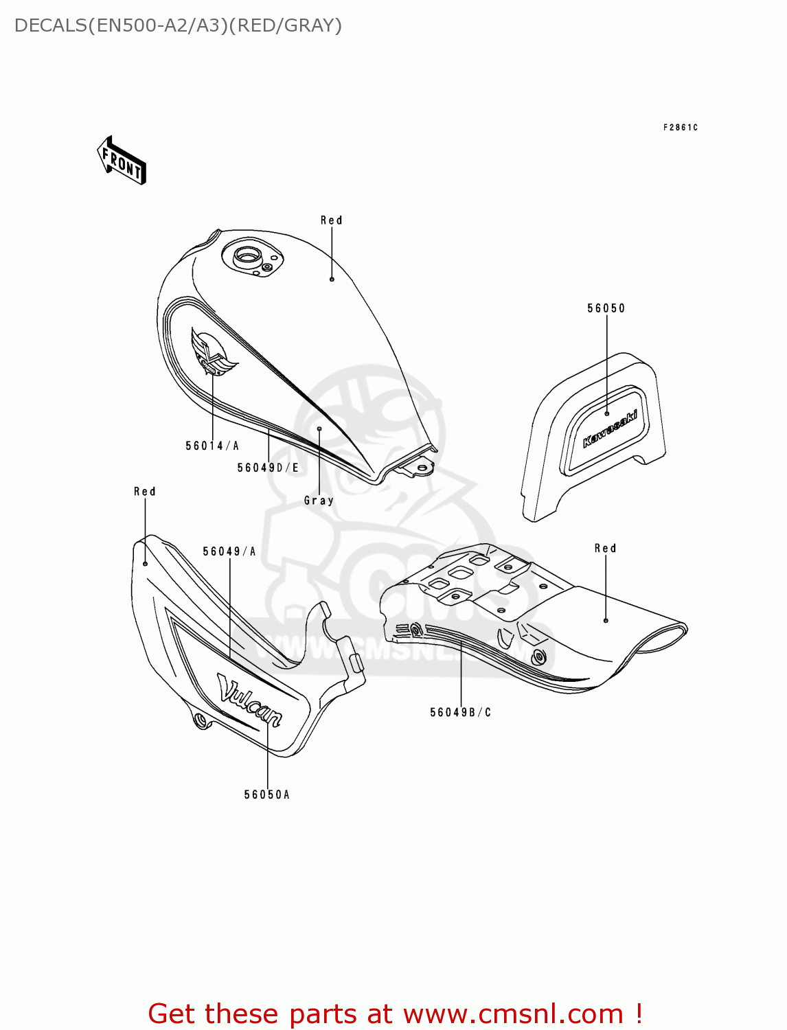 DECALS(EN500-A2/A3)(RED/GRAY) EN500A3 VULCAN500 1992 USA CALIFORNIA CANADA