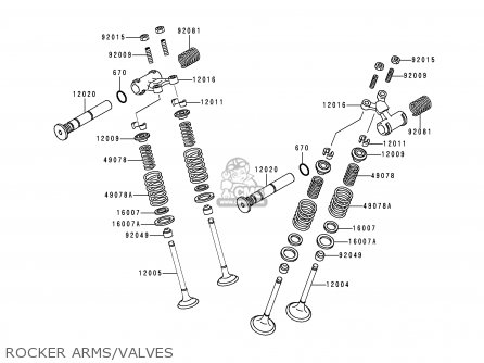 ROCKER ARMS/VALVES - EN500A3 VULCAN500 1992 USA CALIFORNIA CANADA