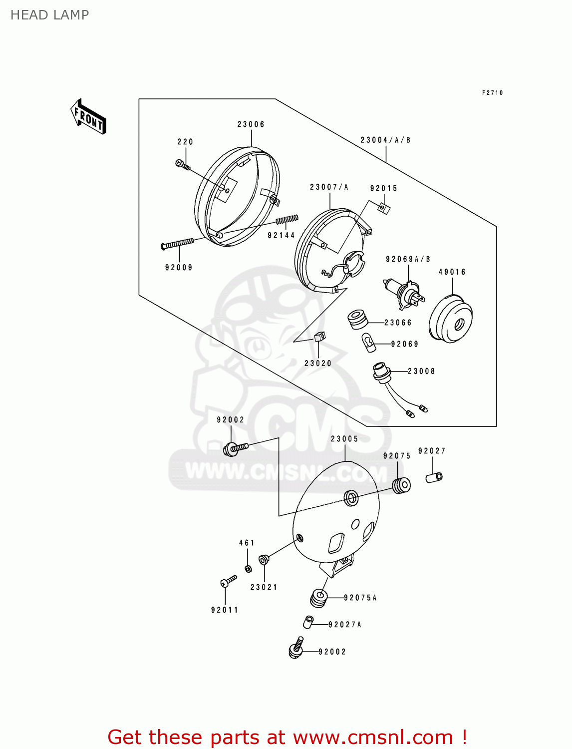 HEAD LAMP EN500A4 1993 FRANCE NL FG