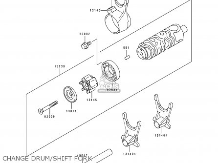 CHANGE DRUM/SHIFT FORK - EN500A4 1993 FRANCE NL FG