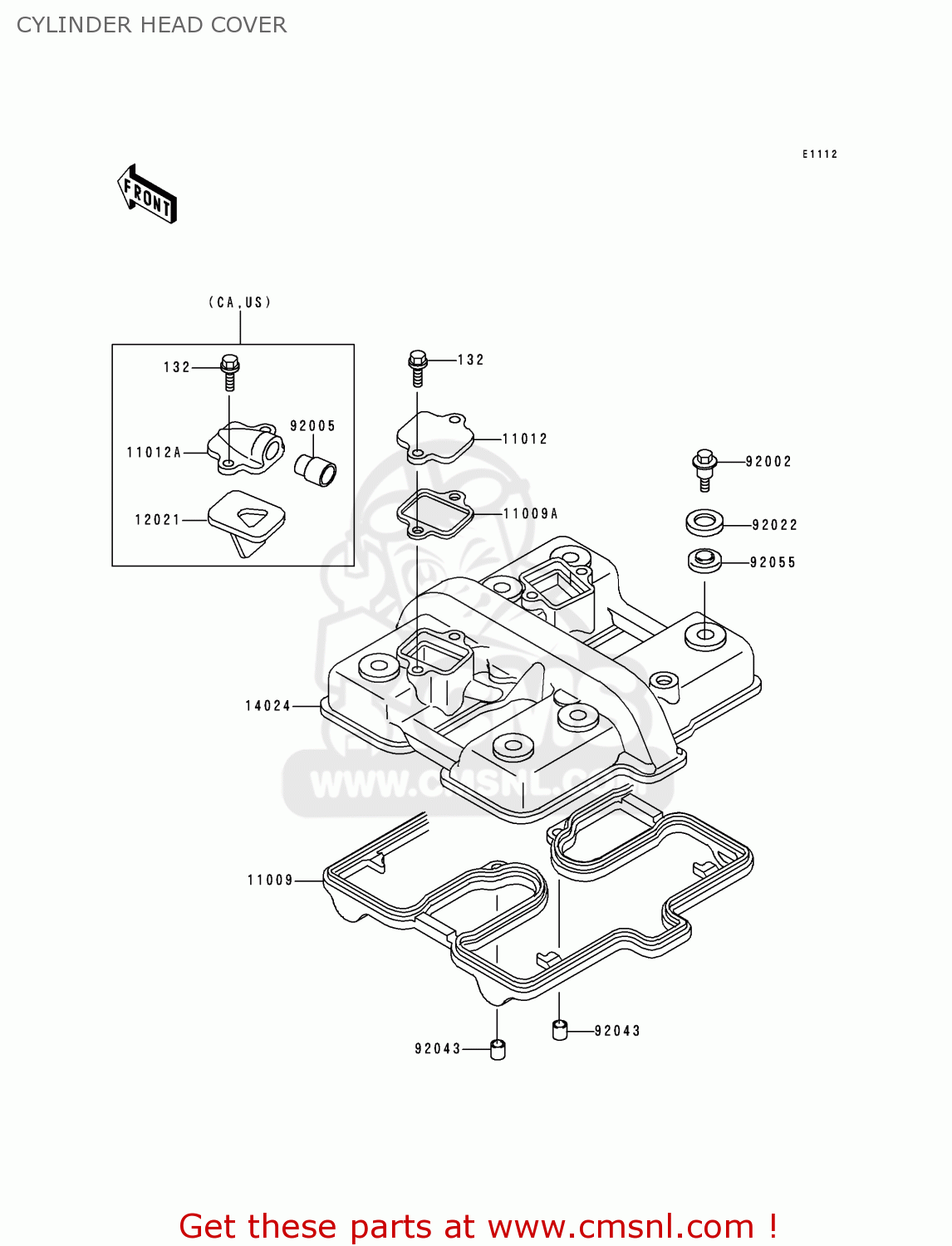 CYLINDER HEAD COVER EN500A4 VULCAN500 1993 USA CALIFORNIA CANADA