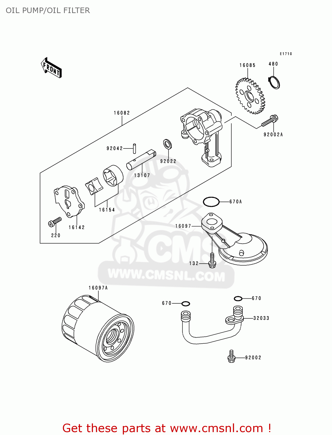 OIL PUMP/OIL FILTER EN500A4 VULCAN500 1993 USA CALIFORNIA CANADA