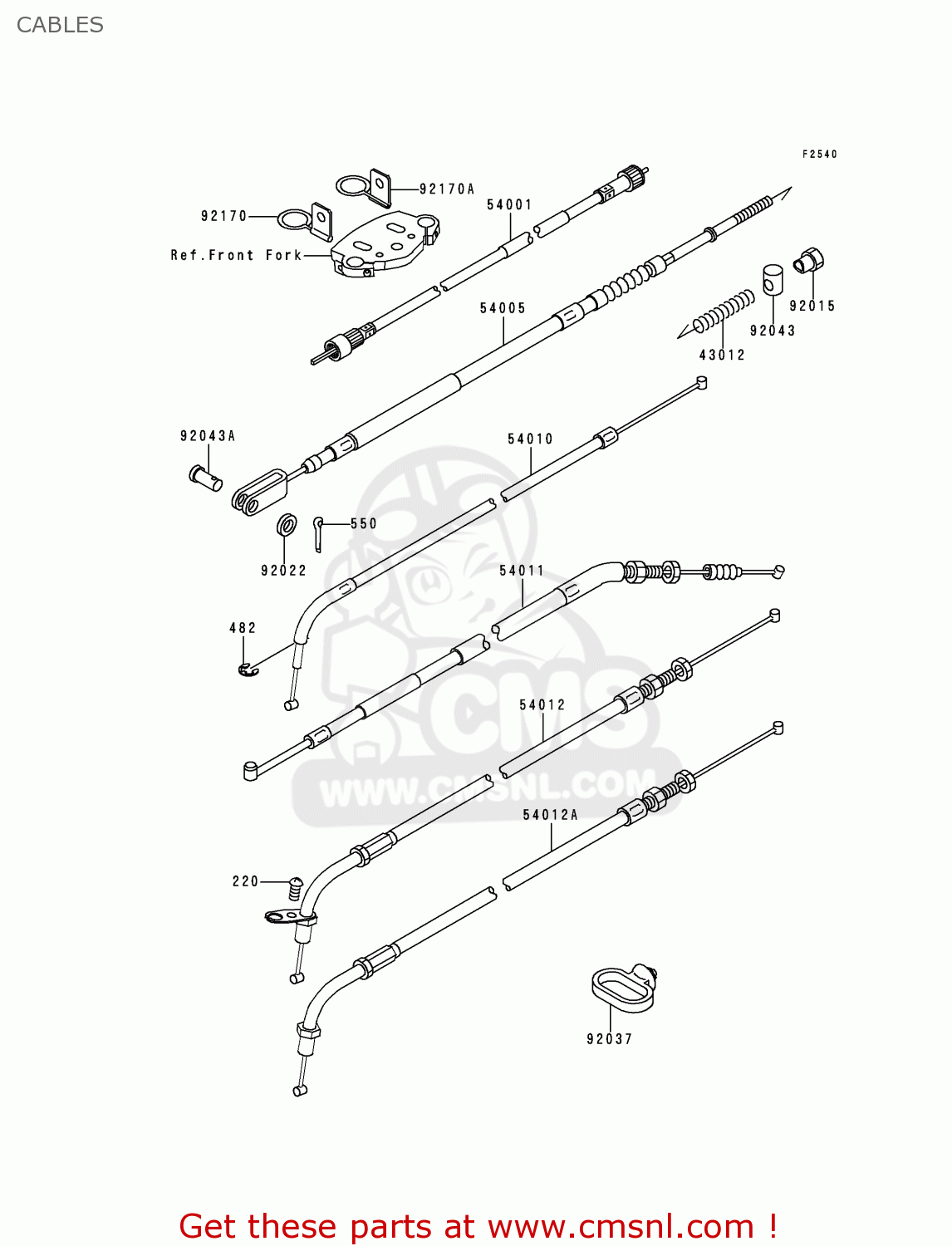 CABLES EN500A4 VULCAN500 1993 USA CALIFORNIA CANADA