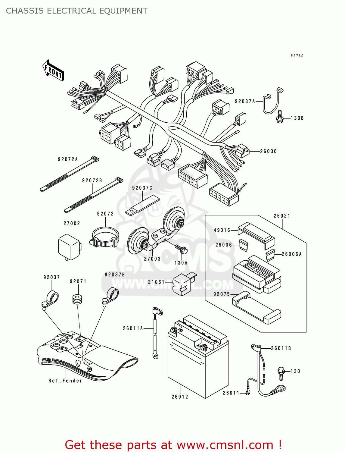 CHASSIS ELECTRICAL EQUIPMENT EN500A4 VULCAN500 1993 USA CALIFORNIA CANADA