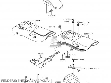 FENDERS(EN500-A1/A2/A3/A4) - EN500A4 VULCAN500 1993 USA CALIFORNIA CANADA