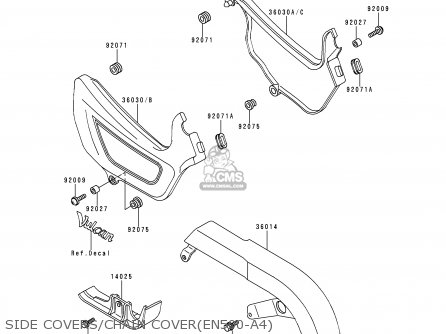 SIDE COVERS/CHAIN COVER(EN500-A4) - EN500A4 VULCAN500 1993 USA CALIFORNIA CANADA