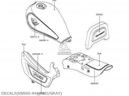DECALS(EN500-A4)(RED/GRAY) - EN500A4 VULCAN500 1993 USA CALIFORNIA CANADA