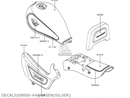 DECALS(EN500-A4)(GREEN/SILVER) - EN500A4 VULCAN500 1993 USA CALIFORNIA CANADA