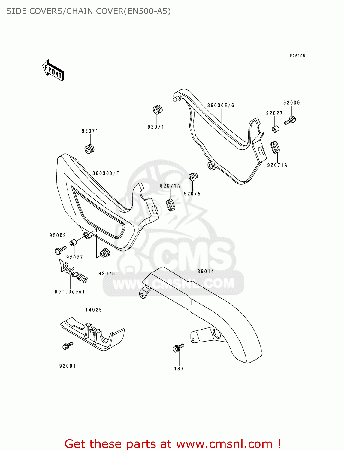 SIDE COVERS/CHAIN COVER(EN500-A5) EN500A5 VULCAN500 1994 USA CALIFORNIA CANADA