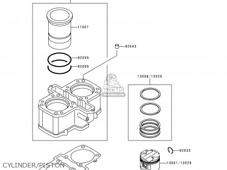 CYLINDER/PISTON - EN500A5 VULCAN500 1994 USA CALIFORNIA CANADA