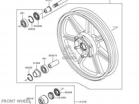FRONT WHEEL - EN500A5 VULCAN500 1994 USA CALIFORNIA CANADA
