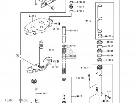 FRONT FORK - EN500A5 VULCAN500 1994 USA CALIFORNIA CANADA