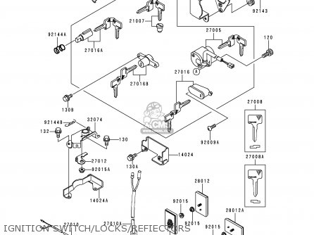 IGNITION SWITCH/LOCKS/REFIECTORS - EN500A5 VULCAN500 1994 USA CALIFORNIA CANADA
