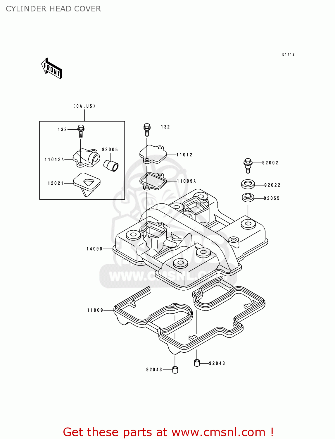 CYLINDER HEAD COVER EN500A6 VULCAN500 1995 USA CALIFORNIA CANADA