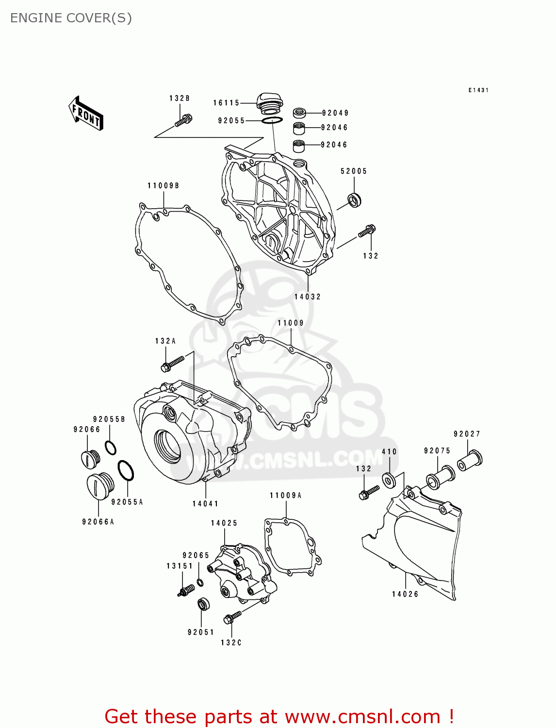 ENGINE COVER(S) EN500A6 VULCAN500 1995 USA CALIFORNIA CANADA