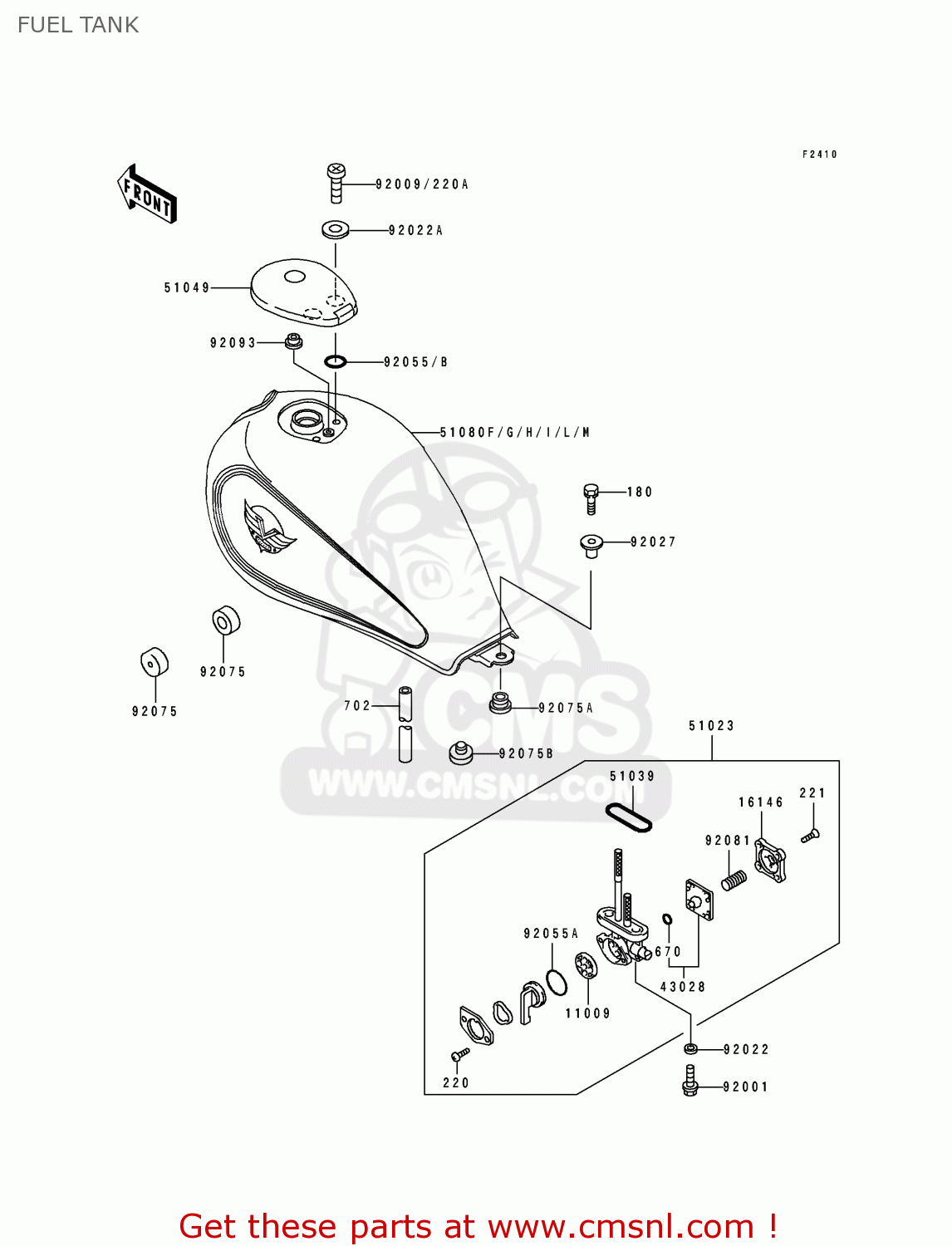 FUEL TANK EN500A6 VULCAN500 1995 USA CALIFORNIA CANADA