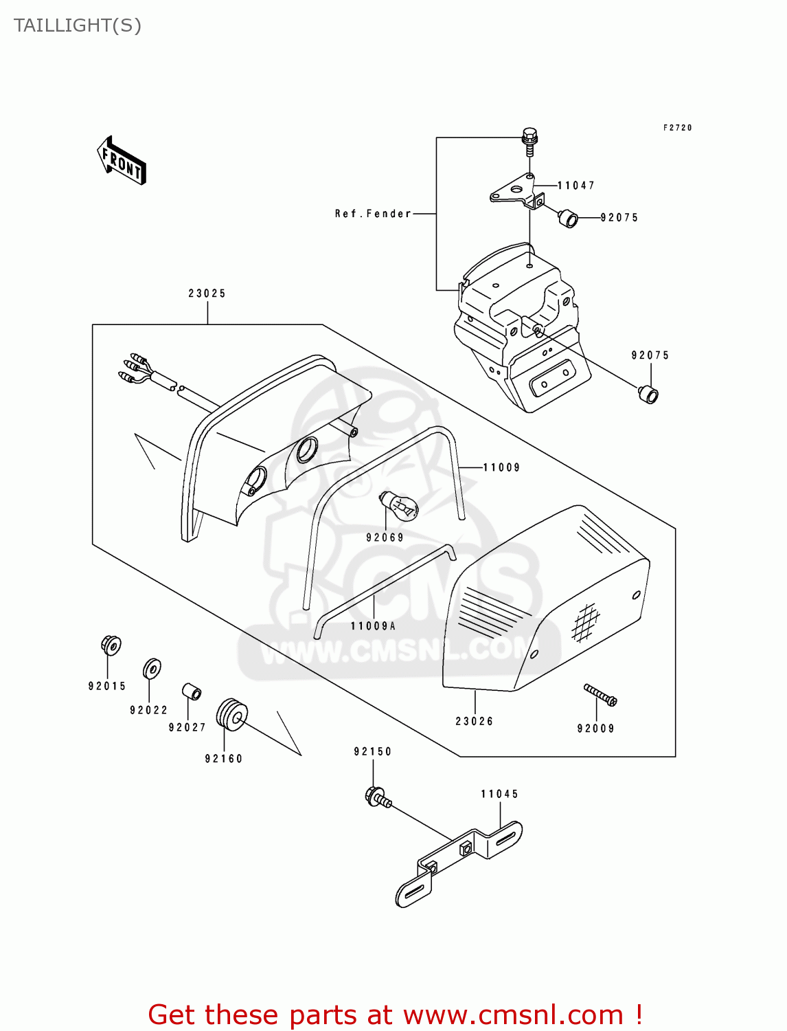 TAILLIGHT(S) EN500A6 VULCAN500 1995 USA CALIFORNIA CANADA