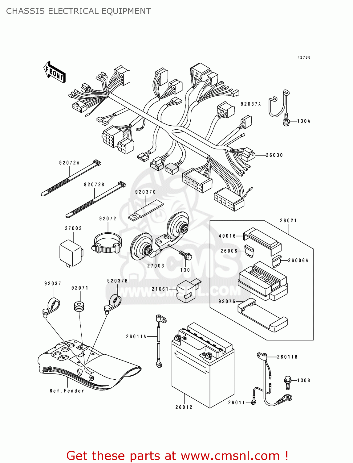 CHASSIS ELECTRICAL EQUIPMENT EN500A6 VULCAN500 1995 USA CALIFORNIA CANADA