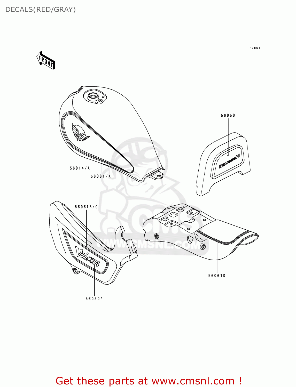 DECALS(RED/GRAY) EN500A6 VULCAN500 1995 USA CALIFORNIA CANADA