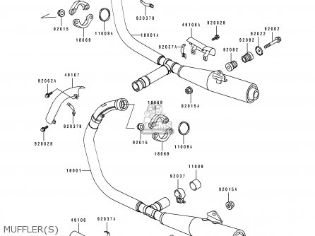 MUFFLER(S) - EN500A6 VULCAN500 1995 USA CALIFORNIA CANADA